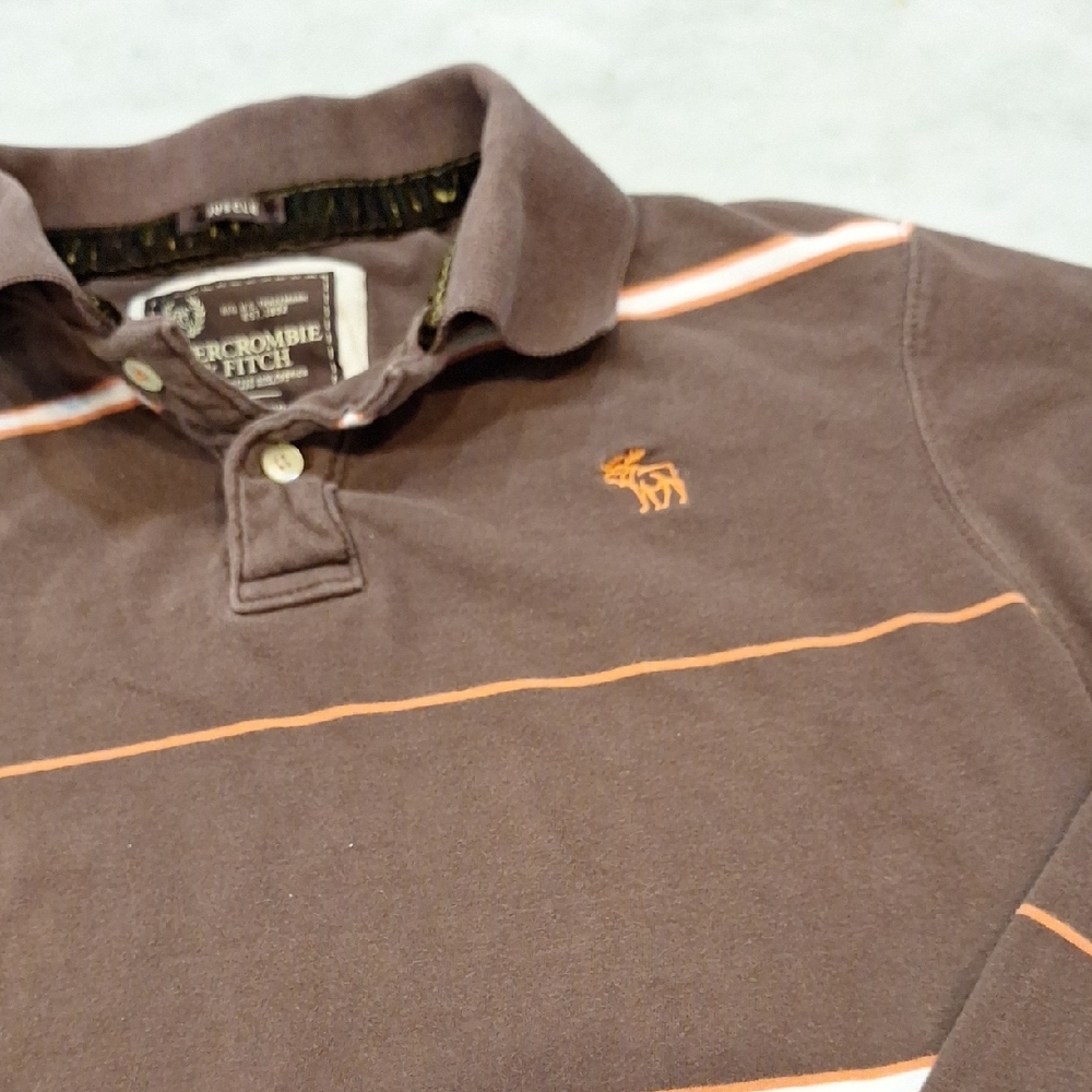 Vintage Y2K Abercrombie & Fitch Muscle Rugby Pullover Brown Sz XL Preppy Velvet‎